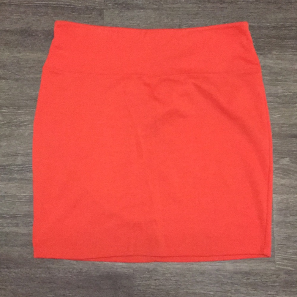 Coral pencil skirt
